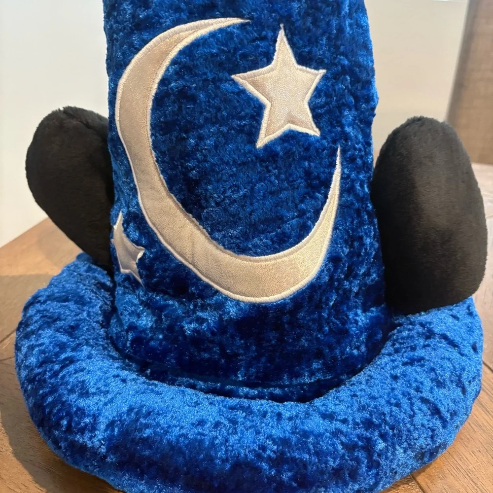 Mickey Mouse Blue Hat Fantasia Sorcerer Wizard 15” w/ Ears Adult Disney Parks - Picture 4 of 6